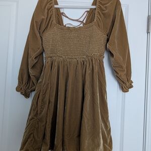 Velvet Brown Kids Dress